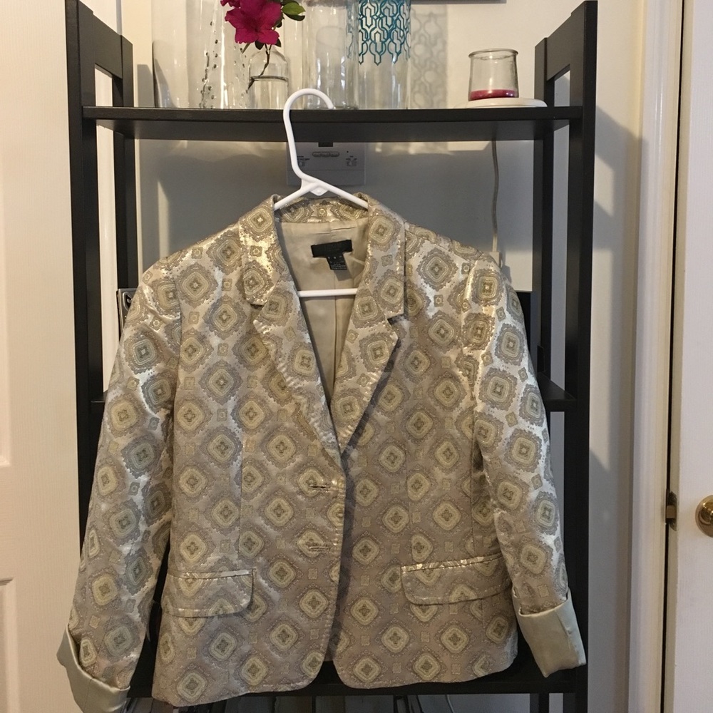 JCrew size 8 Brocade blazer-gold